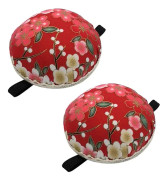 2-pack nålkudde för handledssömnad, nålkudde, nålhållare, vintage tryckt tyg nålkuddar för DIY-hantverk, symaskin, hem (röd)