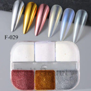 3PCS Nagelflitter magiskt spegel aurora iriserande pulver pärlpigment