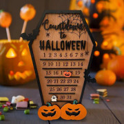 Nedräkningskalender för Halloween-kista, Halloween-husformad nedräkningskalender Skär tre dekorationer Fladdermus DIY Halloween-nedräkningskalender (A)