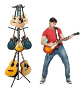 Universal 9 Gitarr Multi-Ställ, Justerbar Höjd, Järnkonstruktion,svart