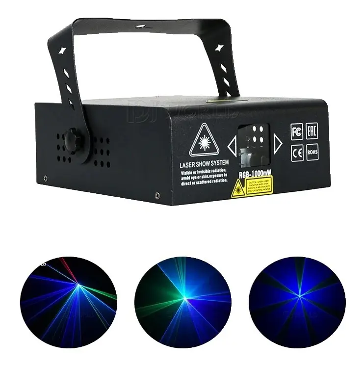 DMX512 Scenljus, 1000mW RGB, Fullfärgseffekter & Flera Kontrolllägen,lampa 1W RGB, EU-kontakt