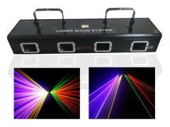 RGBY Fyrfärgs Laserljus, 80W DMX Scenljus, Röstkontroll & Självdrivande
