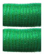 10 tum metallisk poly mesh-band 30 fot (2-pack), smaragdgrön
