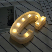 LED-bokstavslampor, vita plastbokstäver, fristående eller vägghängda, A TILL Ö C