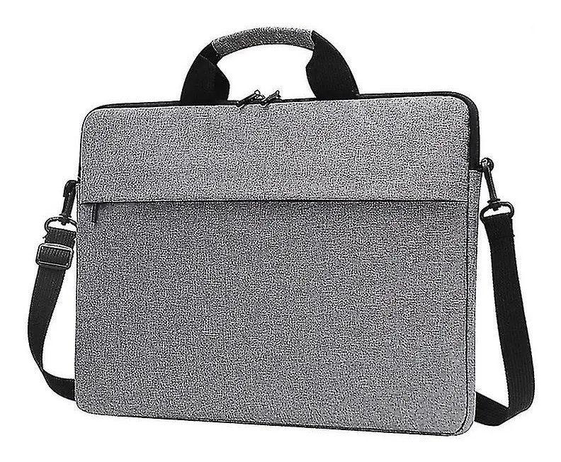 Laptopväska 14/15,6 tum Vattentät Stötsäker Anti-rep bärbar väska med stor kapacitet med justerbar rem(15Inch,Light Grey)