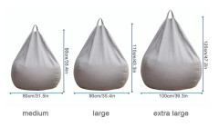 Extra stor Bean Bag Stolsöverdrag för vuxna och barn Mjuk bomullslinne inomhussäng Lätt att rengöra Slitstark design(100 * 120cm,Brown)