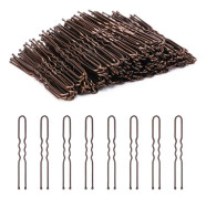 Bruna, 2,4 tum U-formade hårnålar, 200 stycken, vågiga hårnålar för håruppsättningar med låda för kvinnor, damer och flickor, Bobby Pins Fr