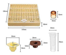 Queen Rearing System Kit med 100 cells koppar Komplett Bee Tool Set för att höja Queens och Hive Management(Yellow brown)