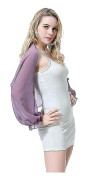 Mesh Chiffong Bolero Shrug Långärmad Sheer Crop Cardigan Top för Dam Sommar(Light Purple)