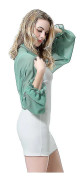 Mesh Chiffong Bolero Shrug Långärmad Sheer Crop Cardigan för Dam Sommar Toppar(Olive Green)