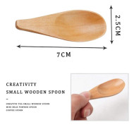 Mini träskedar Set med 10 kryddor Kaffe Te Mjölkpulver Kort handtag Naturlig hållbar design(wood color)