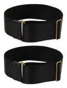 Elastiska svarta armbandsärmhållare stretchiga justerbara halkfria skjortlångärmade hållare armband för män 2 st