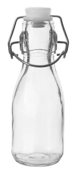 Liten Glasflaska 160 ml med Tätslutande Klämstängning