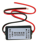 12V DC Power Relä Likriktare kondensatorfilter för backkamera(Black)