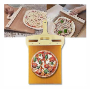 Non-stick pizzaskal för enkel överföring av pizzor och bröd, hållbart med handtag, finns i två storlekar, lätt att rengöra(S)