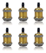 E27 Vintage glödlampsadaptersockel 6-pack Retro Edison-stil solid keramisk hållare för hem och kommersiellt bruk