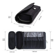 Makeup Brush Organizer och förvaringsväska med 12 fickor för resor och hemmabruk(Black)
