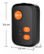 GPS-spårare med SOS-knapp nödlarm för äldre - Vattentät 4G LTE realtidspositionering och hälsoövervakning(Black)