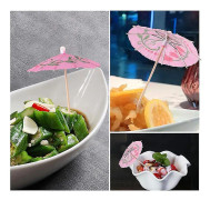 144 färger blommiga papper paraplyer för cocktails och kakor, tropiska festdekorationer, 10 cm långa, blandade färger(color)