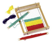 Kreativkit - TOYS PURE - 58988 - Vävmaskin - 4 färger av garn - 3 delar