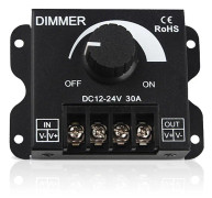 Justerbar ljusstyrka LED Dimmer Switch 12V-24V DC spänningsregulator Hastighetsregulator för 8A och 30A strömförsörjning(Aluminum 30A)