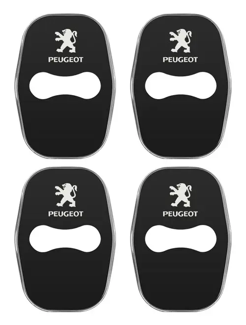 4 st rostfritt stål bildörrlåsskydd för nya Peugeot 208 3008 407 2008 508 206 308 307 Biltillbehör Styling - Dörrlås Skyddskåpa