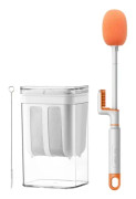Yoghurt-sil, köksredskap, återanvändbart tefilter, hemlagad behållare för nötmjölk med lock med rostfritt stålnät för hemmet, orange