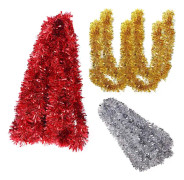 Inomhus Utomhus Dekoration, Partyartiklar Med Starka Färger Metalliska Twist Ornament Hängande, Lättviktig Praktisk Julgransglittergirlang