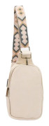 Sling Bröstväska Vintage Fashionabla PU Läder Kvinnor Förvaring Bröstväska för hörlurar Beige