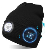 Bluetooth 5.0 LED Beanie Hat med LED-ljus inbyggd stereohögtalare och Mic Warm Hat för sport och utomhus