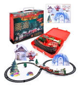 Christmas Electric Track Train Kids Klassiska rälsfack leksaker med lätt musik för barnpresenter