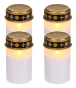 Gravlykta LED / Ljus - Ljus till gravar 1200 timmar - Välj antal! Vit 4-pack