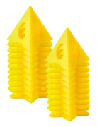 Galaxy 20Pack Perforated Wooden Paint Stand, Pyramid Stand, Triangular Plastic Pedestal (Yellow)