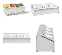 Gastronormbehållare med 4 GN 1/6 kastrull rostfritt stål - Gastronormbehållare - Matbehållare - Home & Living