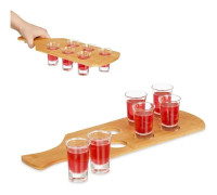 Spritkarta i bambu med 6 glas