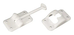 E233, Dörrhållare i plast, T-stil, 3-1/2 tum, Colonial White, Dörrhårdvara Colonial White 3-1/2 tum