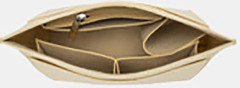 Make Up Organizer Filt-insatsväska för kvinnor Handväska Resor Innerväska Bärbara kosmetiska väskor Passar olika väskor Beige