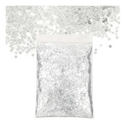 50g Silver Glitter för Hantverk, Pulver Glitter Set för Dekoration, Maskerad, Nagelkonst, Musikfestival, Examen, Fotbollsmatch