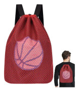 Basketbollväska för män, sportväska med dragsko, lagbollväska för basket, fotboll - Röd