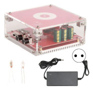 4 tums Bluetooth Music Tesla Coil Artificiell belysning Intressant Plug and Play Experimentella bordsleksaker 100‑240V Röd EU Plug-W
