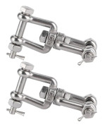 2 Styck Ankare Swivel Shackle 304 Rostfritt stål Roterande Ring Connector med Insurance M8