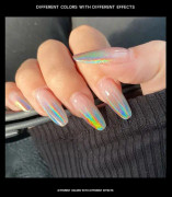 Holografiskt glitterpulver för naglar, glänsande nagellack, manikyr, krompigment