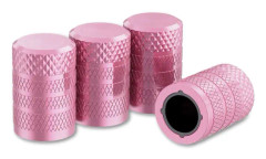 (Rosa) 4-delad däckventilkåpa, anodiserad aluminium däckventilkåpa set, korrosionsbeständig, universell