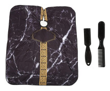 Salong Barber Cape Set Hårklippning Justerbar Barber Cape Dubbelsidig kam Duster Borste Hårklippning Salon Styling Tool