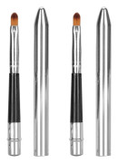 2st läppborste Ergonomisk förlängd tätningsdesign Liten enkel rengöringsborste i aluminiumrör med läppstift