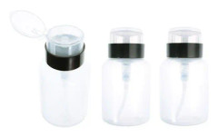 3 st 200 ml genomskinliga plastflaskor med tryckpump, påfyllningsbara kosmetiska förvaringsbehållare med flipplock för smink, nagellackborttagning