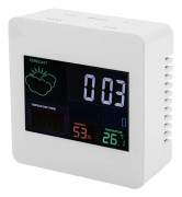 Digital färgglad LCD-termometer och hygrometer väckarklocka inomhus temperatur och luftfuktighet mätare