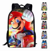 Super Mario Ryggsäck Barn Pojkar Flickor Bokväska Grundskoleelever Skolväska Ryggsäck Present F