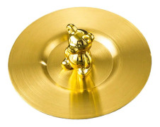Söt Bear Cup lock i rostfritt stål Dammtät rundade kanter blank yta Konstnärlig kopp lock för mugg glas kopp guld