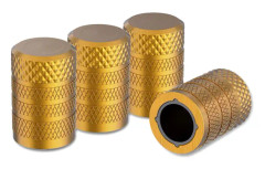 Däckventilskappsats, 4 st/förpackning, anodiserad aluminiumdäckventilskappsats, korrosionsbeständig, universella stammskydd för bilar, lastbilar, SUV:ar och cyklar